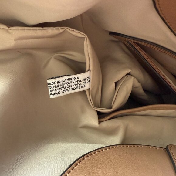 Nine West Monogram Print Beige & Brown Tote Bag Adjustable Shoulder Strap - Picture 14 of 16